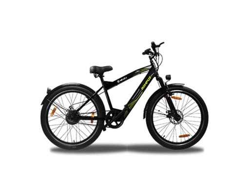 black coloured nexzu electric bicycle rompus model