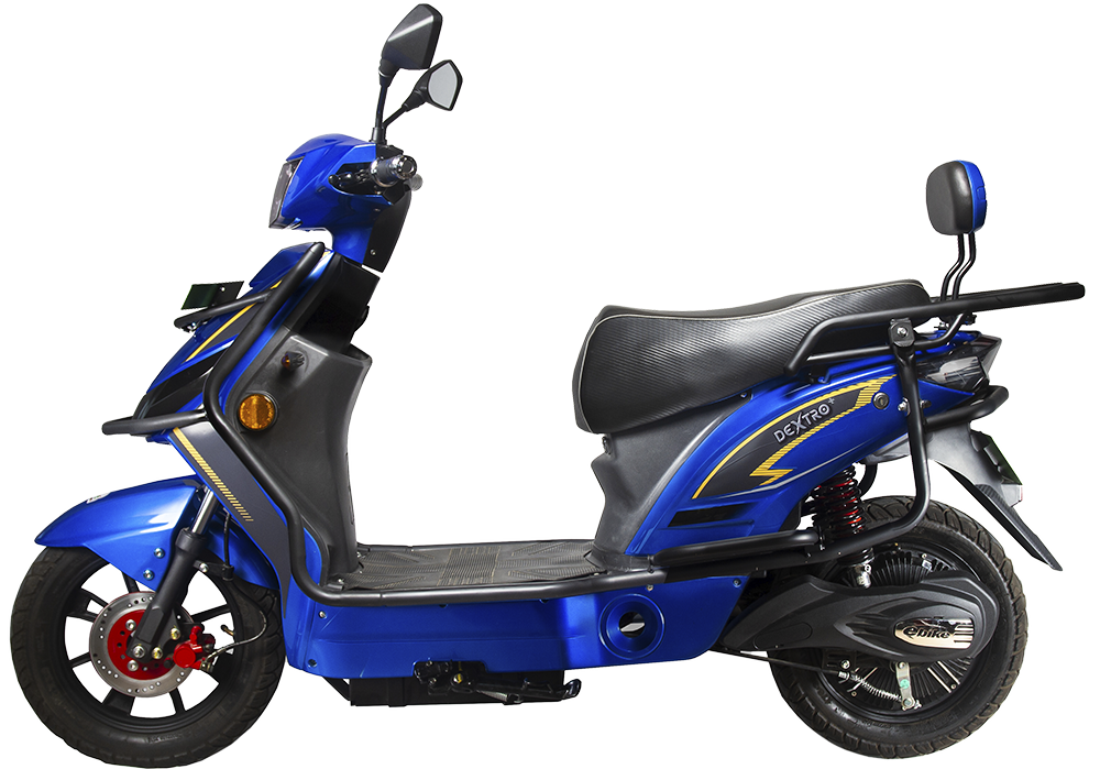 blue coloured nexzu electric scooter dextro+ model