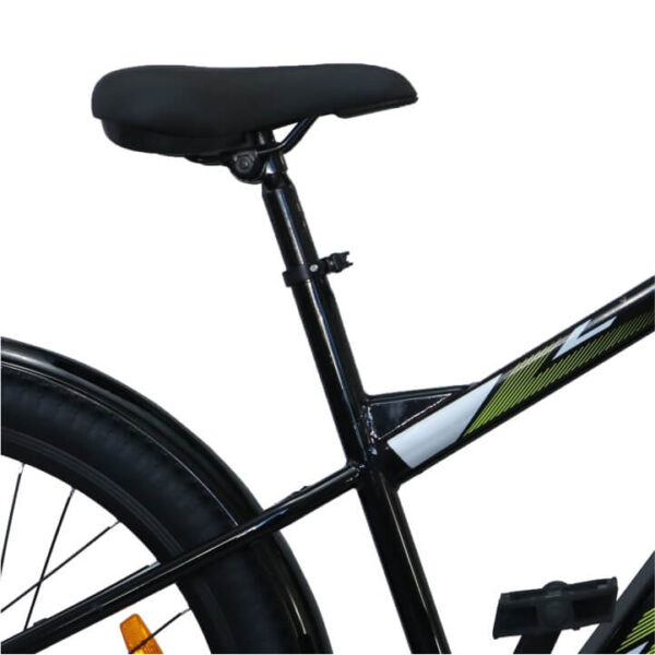 seat of black coloured nexzu electric bicycle rompus model