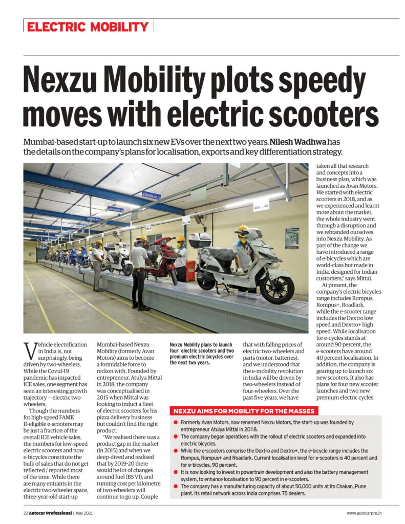Nexzu Electric Cycle Autocar Professional News